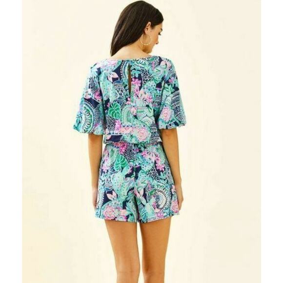 Lilly Pulitzer Britton Romper in Lookin Sharp Preppy Colorful Beachy Size XS - Picture 3 of 12
